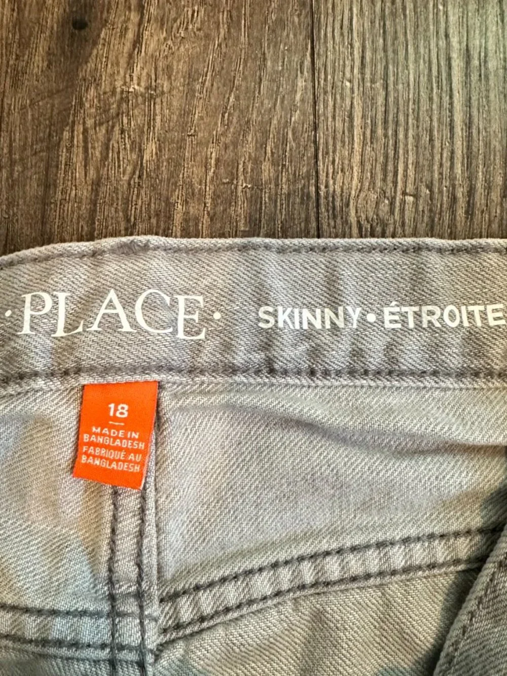 GUC 2 CHILDREN'S PLACE Boy's Skinny Denim Jeans, Light Gray & Blue, Size: 18
